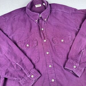 Vintage Five Brother Flannel Men XL Maroon Y2K Long Sleeve Button Chamois Shirt